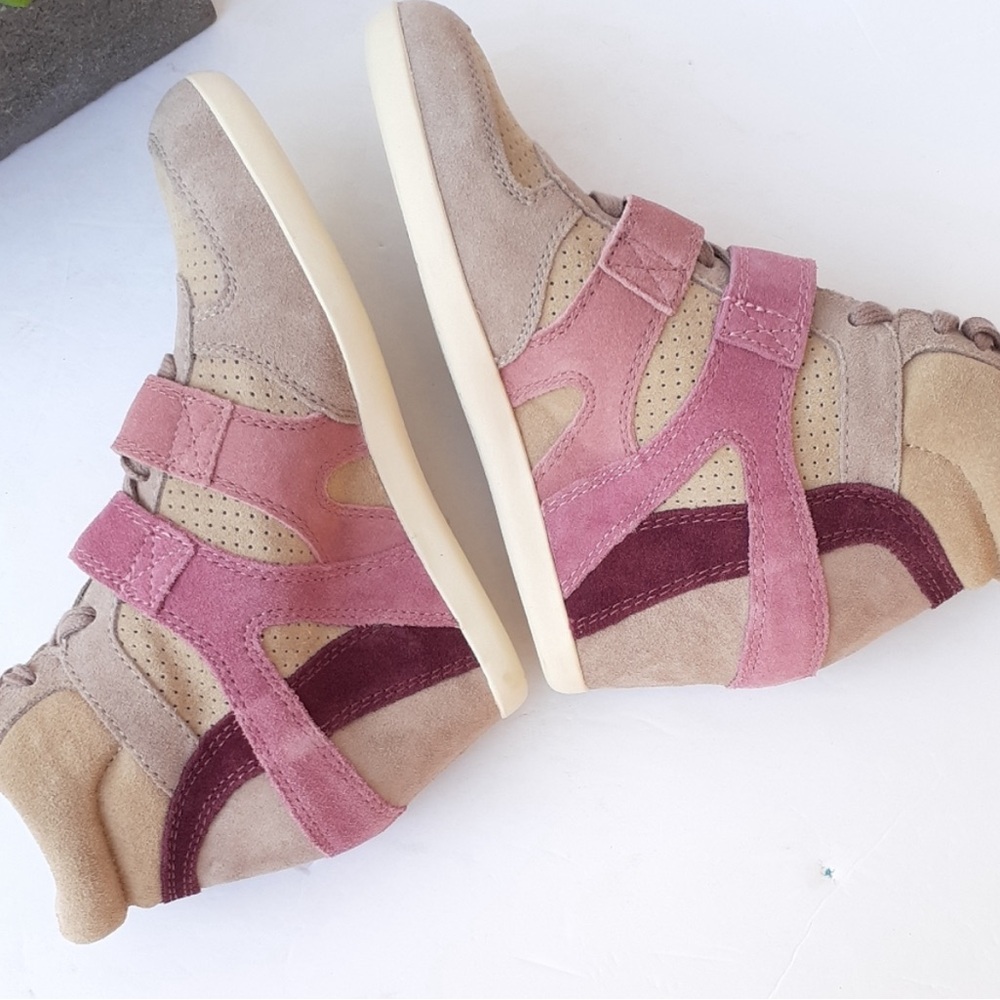 ASH BEA SUEDE HIDDEN WEDGE SNEAKERS